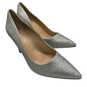 Vince Camuto Silver Glitter Stilettos 10M Wedding Holiday Special Occasion